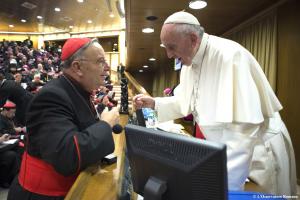 Il card. Montenegro in un recente incontro con papa Francesco